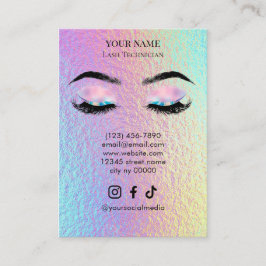 Cartão De Visita Formulário de Registro de Cliente de Cílios Hologr