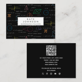 Cartão De Visita Fórmulas de Matemática de Tutor de Professores de
