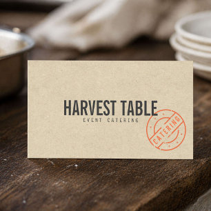 Cartão De Visita Fornecimento de Catering Rústico Kraft