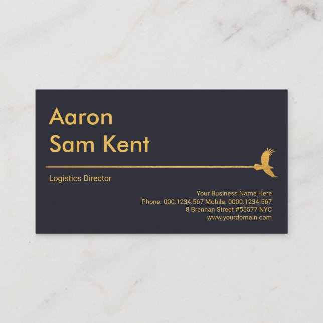 Cartão De Visita Fornecimento de Logística Azul Global da Linha Haw (Frente)