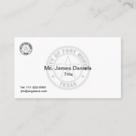 Cartão De Visita Fort Worth Texas Excelente Seal