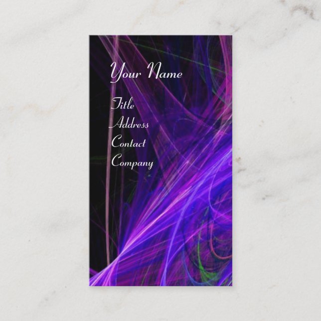 Cartão De Visita FOTÃO LOUCO MONOGRAMA GEM azul roxo (Frente)