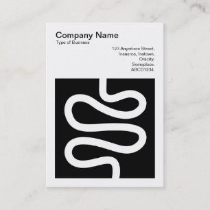 Cartão De Visita Foto ao quadrado (v3) - Linha curva - branco em pr