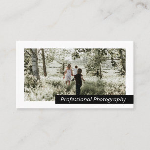 Cartão De Visita Foto branca preta corajosa moderna personalizada
