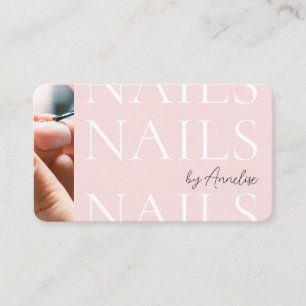 Cartão De Visita Foto Código QR de Ícone Social Blush Pink Modern N