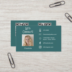 Cartão De Visita Foto, códigos OCR de mídia social, informações soc