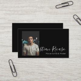 Cartão De Visita Foto considerada Preta e Branca Personalizada