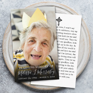 Cartão De Visita Foto da Oração Memorial Fúnebre