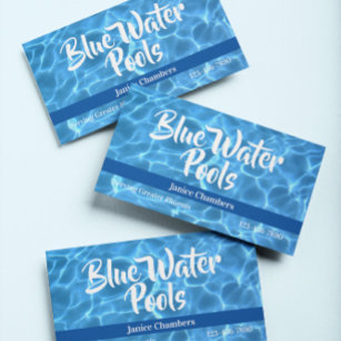 Cartão De Visita Foto da Piscina de Natação Azul Aqua