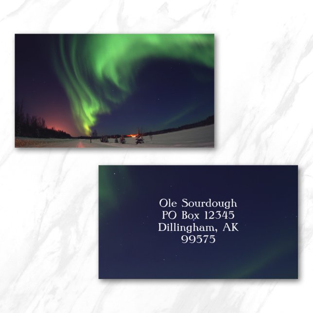 Cartão De Visita Foto das Luzes do Norte (Northern Lights Business Card)