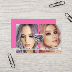 Cartão De Visita Foto de artista moderna do código QR das mídias