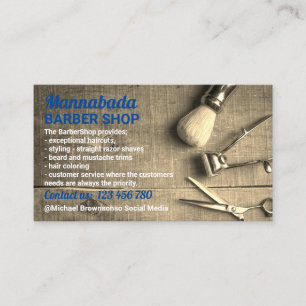 Cartão De Visita Foto de barbearia naval salão de cabeleireiro rúst