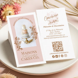 Cartão De Visita Foto de Bolo de Padaria Francesa Desenhada à Mão C