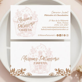 Cartão De Visita Foto de Bolo de Padaria Francesa Desenhada à Mão C