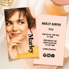 Cartão De Visita Foto de Cheio de Foto Minimalista para Simples Div