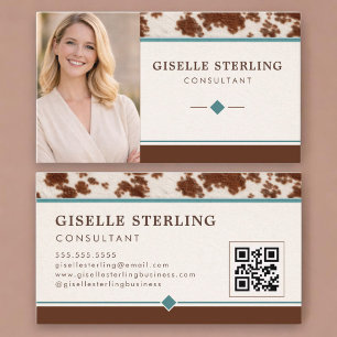 Cartão De Visita Foto de código QR de Cowgirl Western