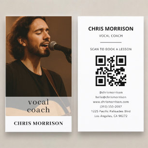 Cartão De Visita Foto de Código QR de Treinador Vocal