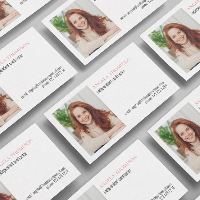 Cartão De Visita Foto de código QR profissional simples (Simple business card with photo and QR Code. )