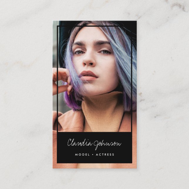 Cartão De Visita Foto de dançarina de modelo de ator negro moderno (Frente)