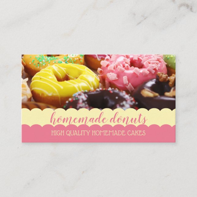 Cartão De Visita Foto de Donut Delicioso (Frente)