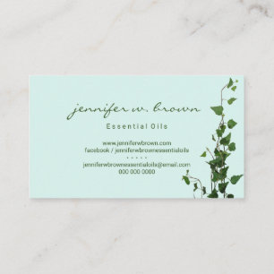 Cartão De Visita Foto de folhas macias florais verde eucalipto