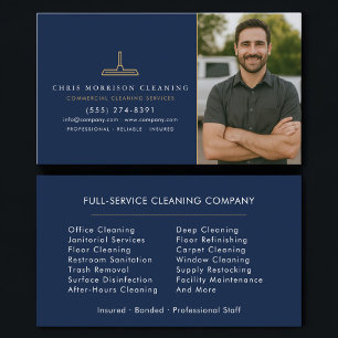 Cartão De Visita Foto de Limpeza Janitorial Comercial