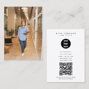 Cartão De Visita Foto de logotipo de empresa simples e moderno mini