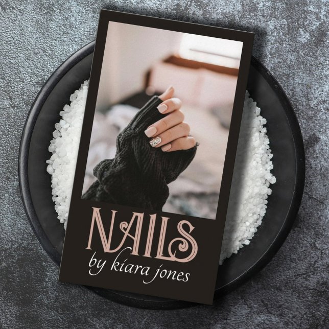 Cartão De Visita Foto de Nail Salon do Técnico Moderno (Criador carregado)