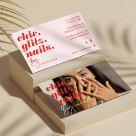 Cartão De Visita Foto de negócios mínima de Nail Salon moderna