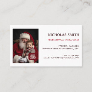 Cartão De Visita Foto de Papai Noel Profissional