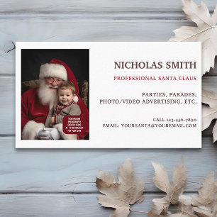 Cartão De Visita Foto de Papai Noel Profissional