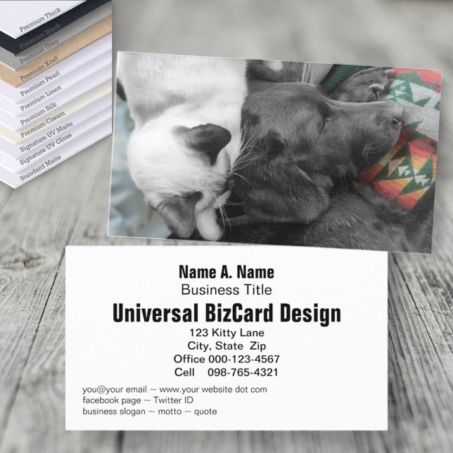 Cartão De Visita Foto de Pet Adorável de Proteção de Animais (business card front and back)