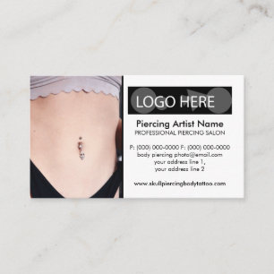 Cartão De Visita Foto de Piercing no Umbigo Jóias Corporais