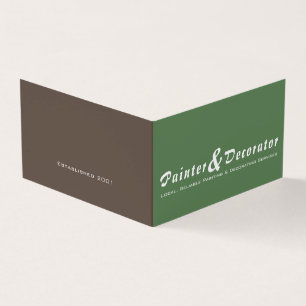 Cartão De Visita Foto de pintor e decorador verde e castanho modern