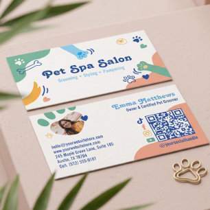 Cartão De Visita Foto de Salão de Animais de Estimação Fofos para C