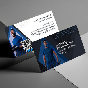 Cartão De Visita Foto de Treinador de Fitness Profissional Esportiv