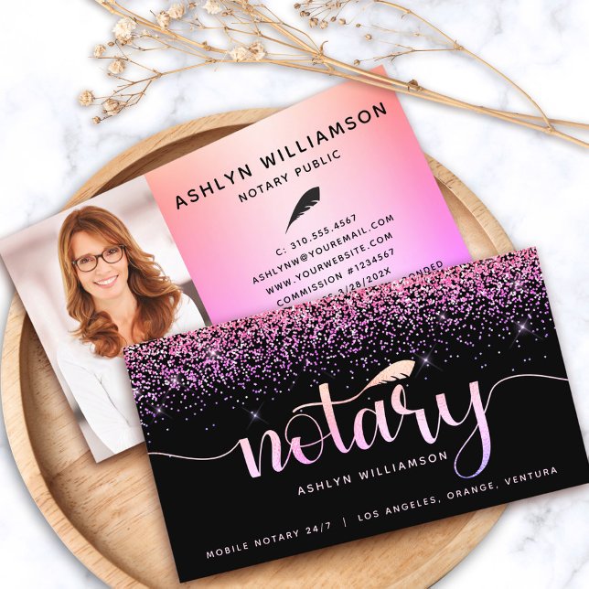 Cartão De Visita Foto do Agente de Empréstimo da Largura Roxa-Rosa- (Criador carregado)