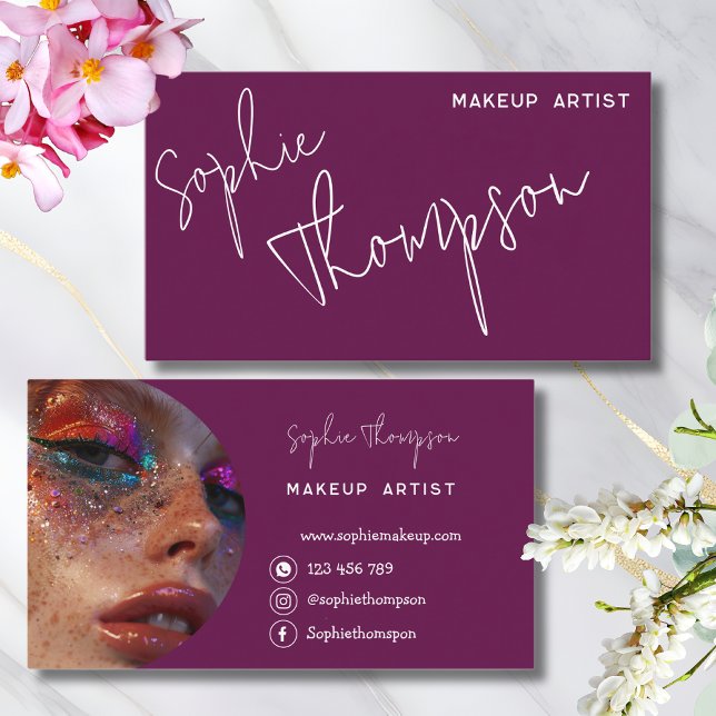 Cartão De Visita Foto do artista de maquiagem (Criador carregado)