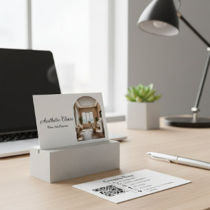 Cartão De Visita Foto do Código QR da Clínica de Estética Modern Ar