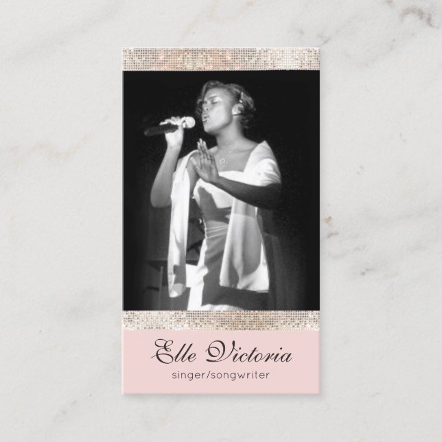 Cartão De Visita Foto do executor do entretenedor profissional (Frente)