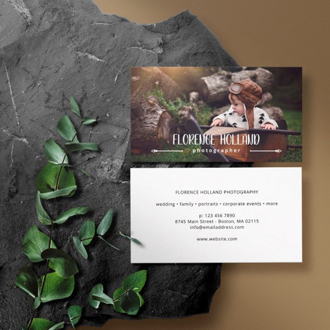 Cartão De Visita Foto do Fotógrafo do Nome da Caligrafia (Criador carregado)