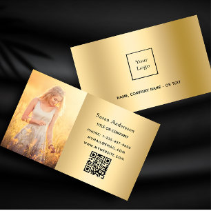 Cartão De Visita foto do funcionário do logotipo de código qr met