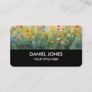 Cartão De Visita Foto do logotipo do código QR de flores selvagens