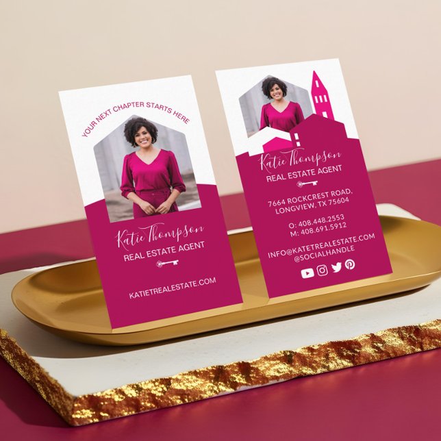 Cartão De Visita Foto do moderno Home Professional Imóveis Estate A (Minimal Professional Real Estate Agent Photo Logo Business Card)