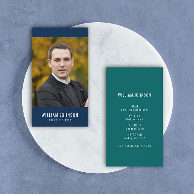 Cartão De Visita Foto do perfil de mídia social colorida editável (Criador carregado)