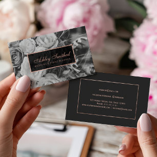 Cartão De Visita foto do planejador de evento de casamento branco p