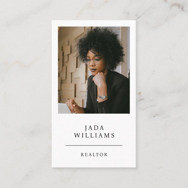 Cartão De Visita Foto do Realtor Profissional Moderno (Frente)