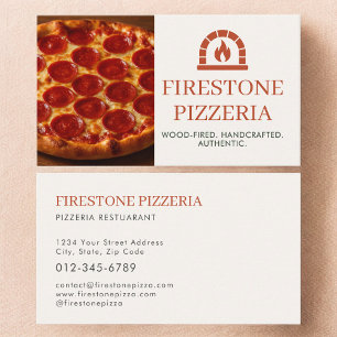 Cartão De Visita Foto do Serviço de Catering do Restaurante Pizzari