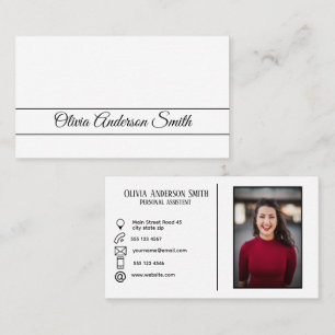 Cartão De Visita Foto e contatos personalizados modernos
