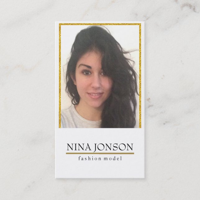 Cartão De Visita Foto E Quadro De Largura Dourados (Frente)